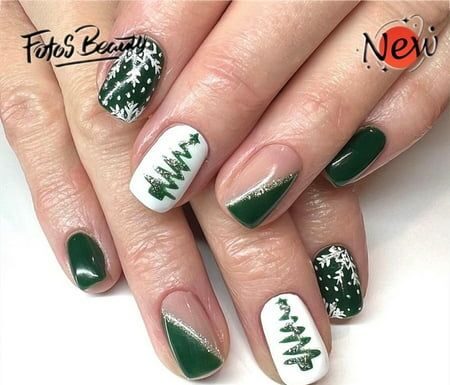 Fofosbeauty 24pcs Press on Nails, Square Tip Nails, Christmas Fake Nails, Full Cover Acrylic Nails for Girls Kids, Square Christmas Snowflakes French Green